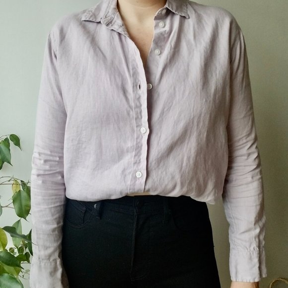 Everlane Women's Linen Relaxed Shirt in Purple - Picture 3 of 9